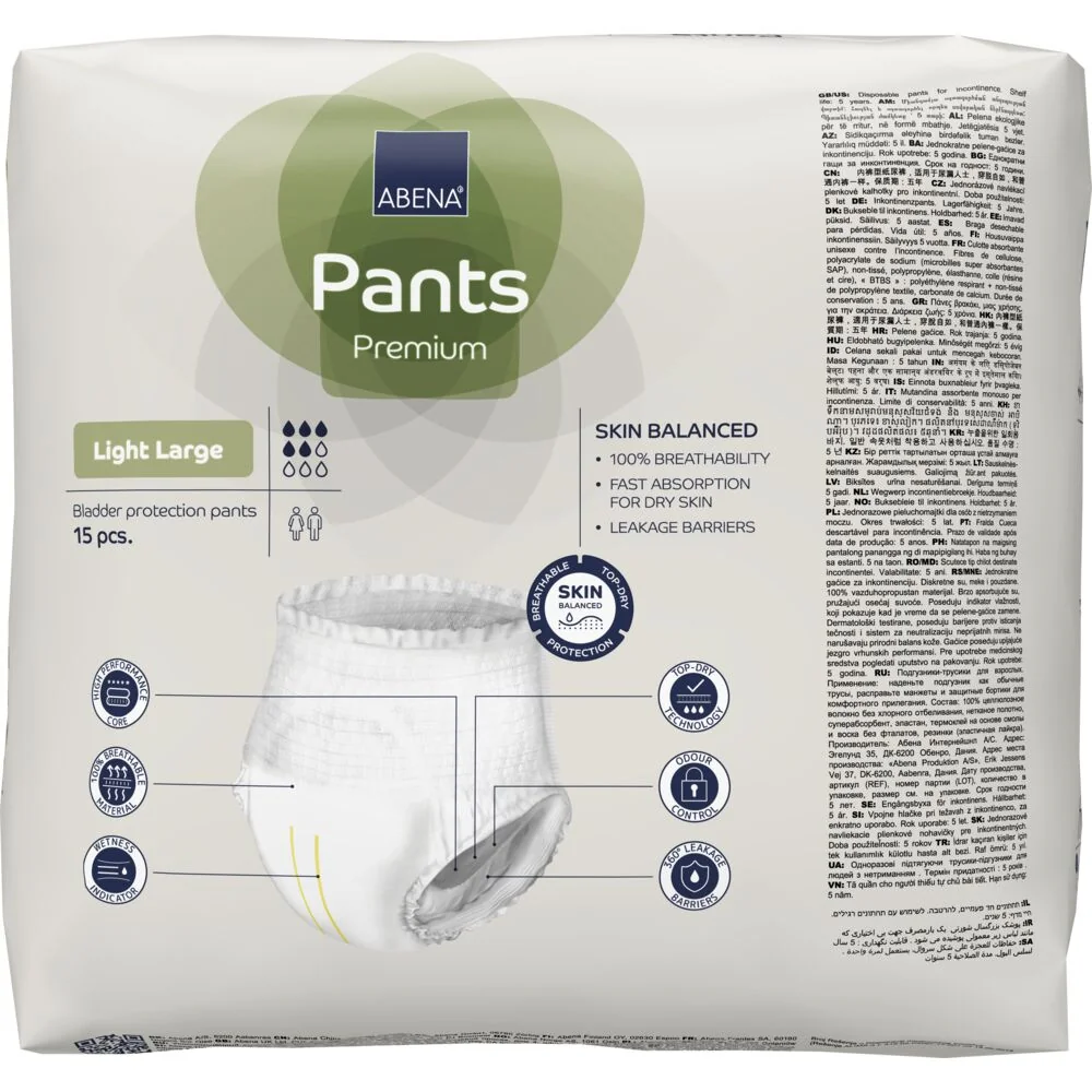 Scutece tip chilot, pentru adulti Pants Light, L 100-140cm cu absorbtie 900ml, 15 bucati, Abena