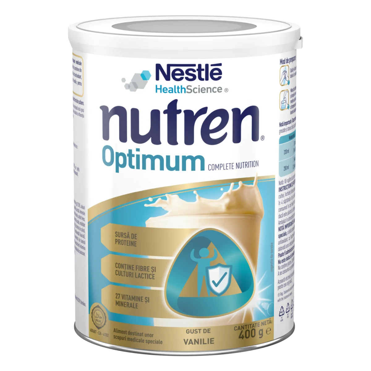 Lapte praf Nutren Optimum +4 ani, 400g, Nestle