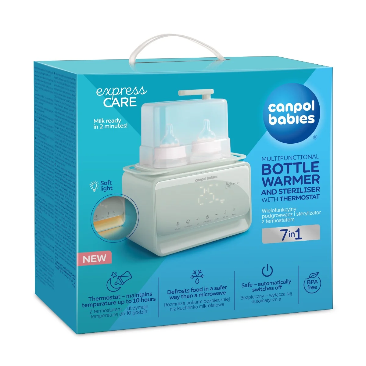 Incalzitor biberoane si sterilizator cu termostat si lampa de veghe 12/218, 1 bucata, Canpol babies