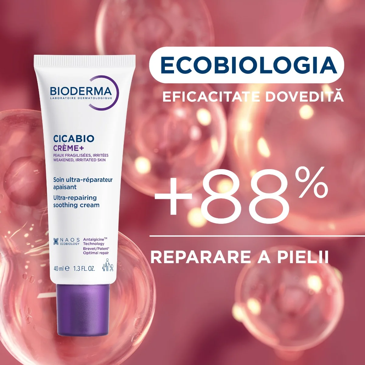 Crema+ reparatoare Cicabio, 40ml, Bioderma
