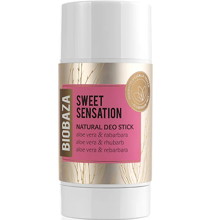 Deodorant stick natural fara aluminiu cu aloe vera si rubarba Sweet Sensation, 50ml, Biobaza