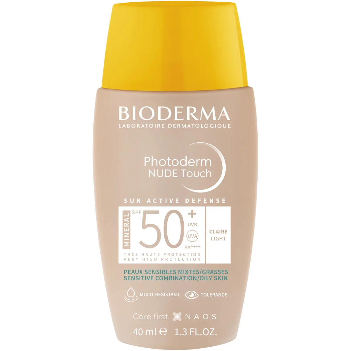 Fluid Nude Touch Mineral pentru ten deschis cu SPF50+ Photoderm, 40ml, Bioderma