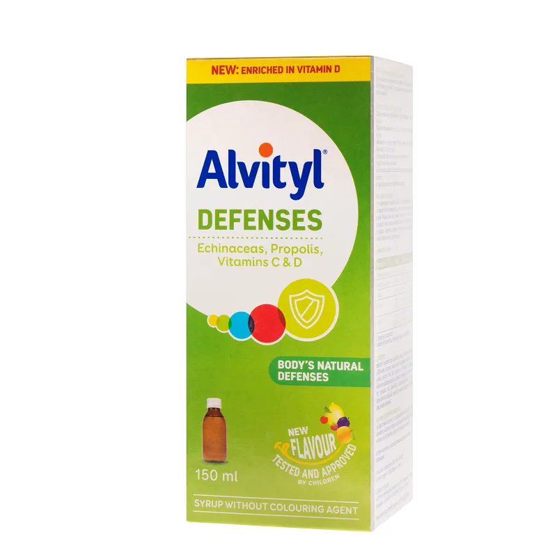 Alvityl Defenses + vitamina D sirop fara zahar, 150ml, Urgo