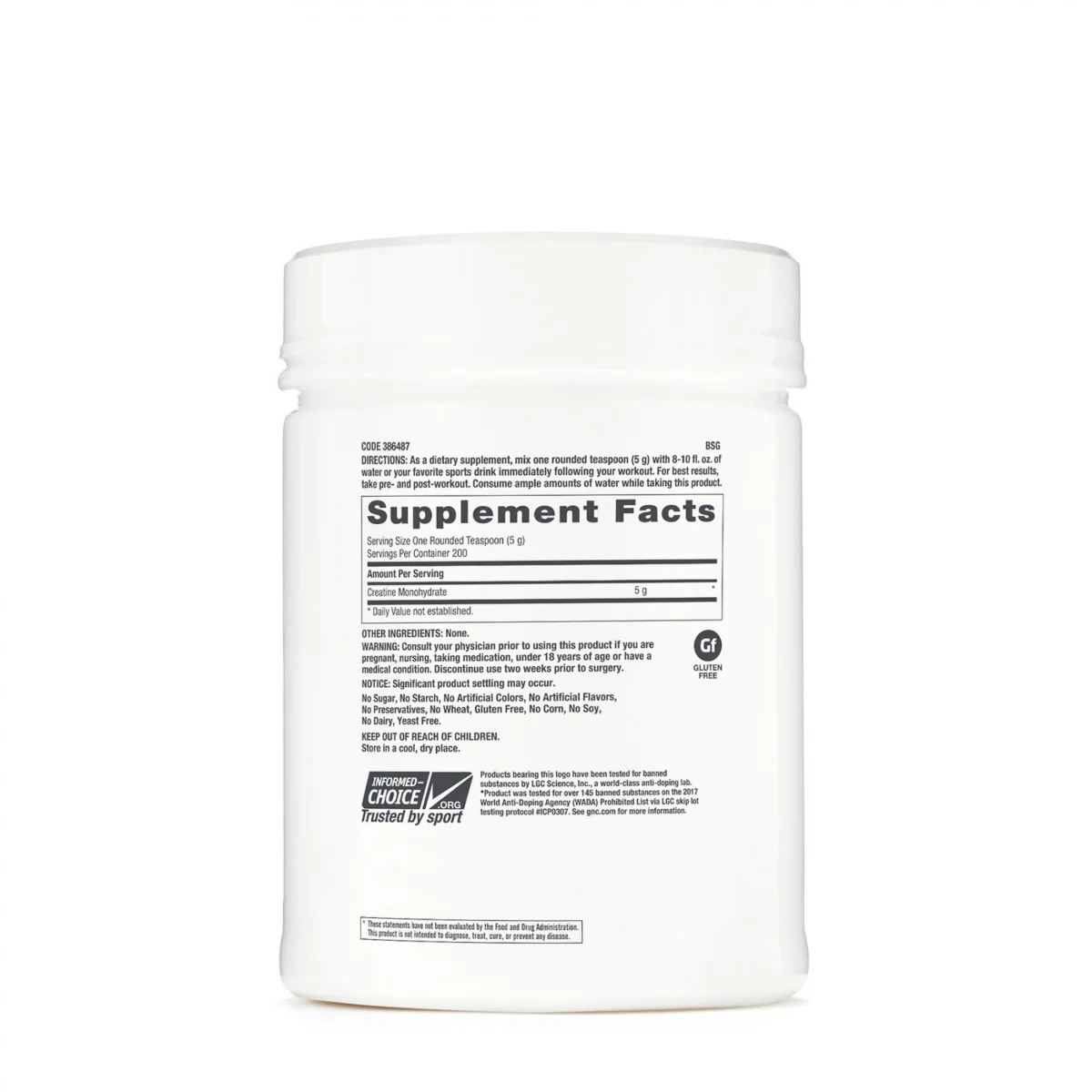 Creatina monohidratata fara aroma Pro Performance, 1000g, GNC