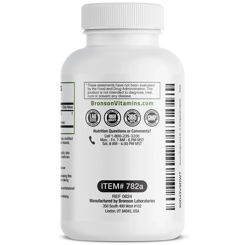 Extract din frunze de Moringa Oleifera 5000mg, 60 capsule vegetale, Bronson Laboratories