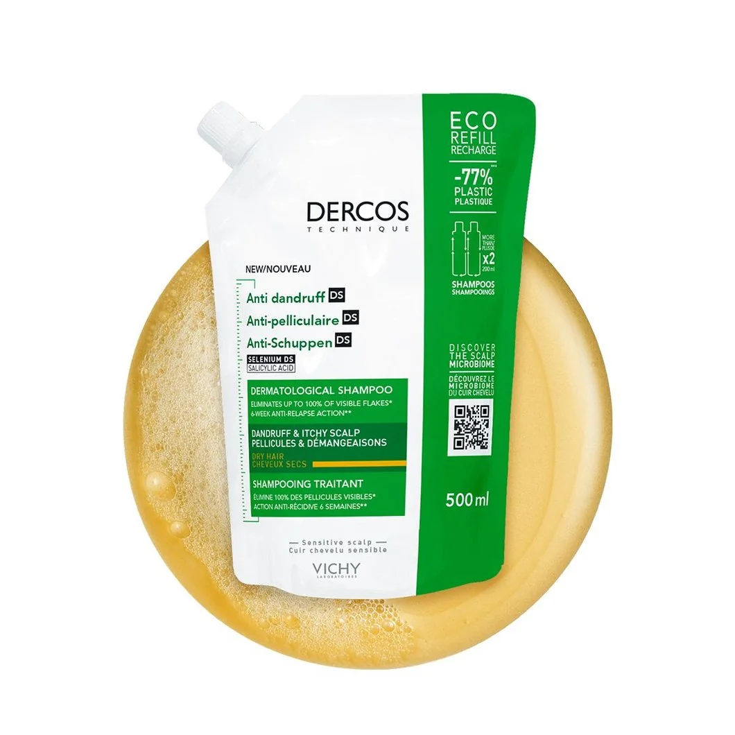 Rezerva sampon tratament anti-matreata uscata Dercos, 500ml, Vichy