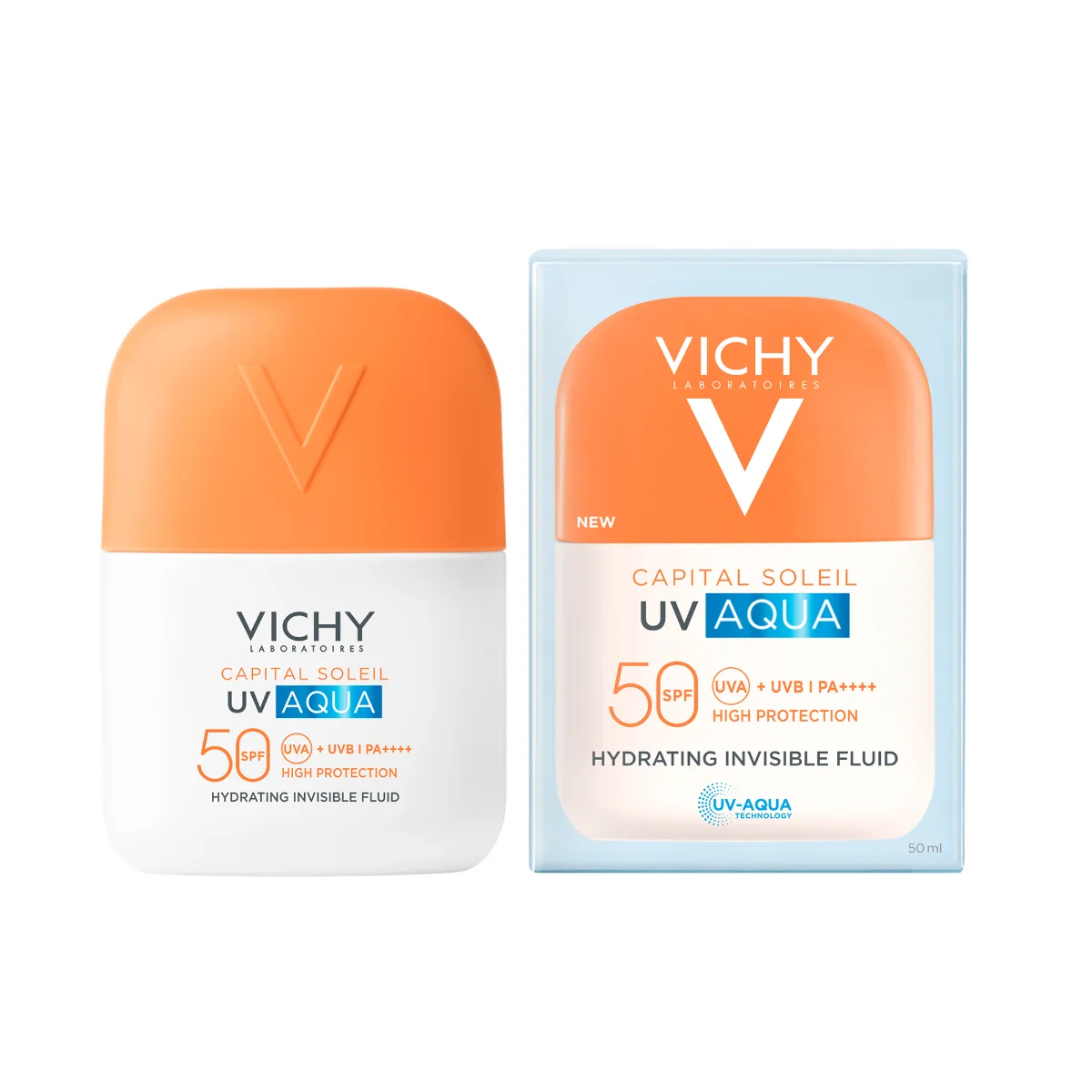 Fluid invizibil hidratant SPF 50 Capital Soleil UV AQUA, 50ml, Vichy