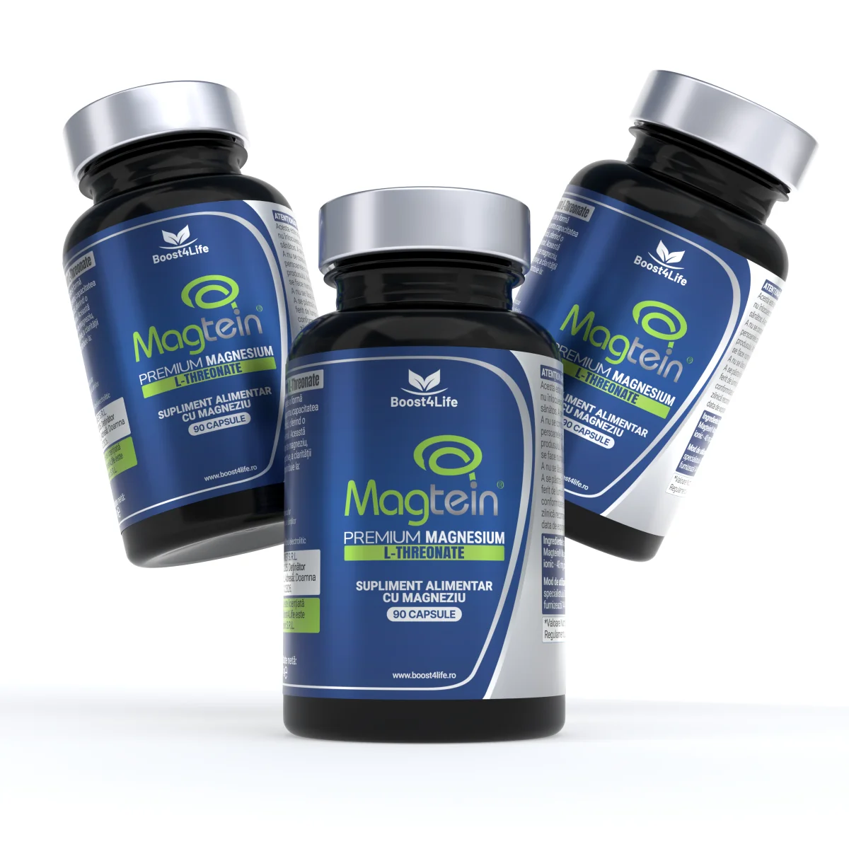 Magtein Magneziu L-Treonat Premium 670 mg, 90 capsule vegane, Boost4Life