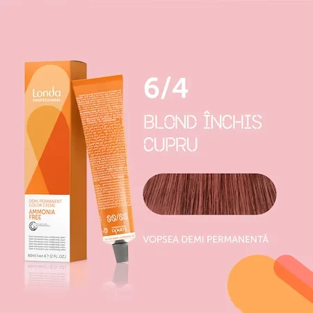 Vopsea de par demi permanenta fara amoniac 6/4, 60ml, Londa Professional