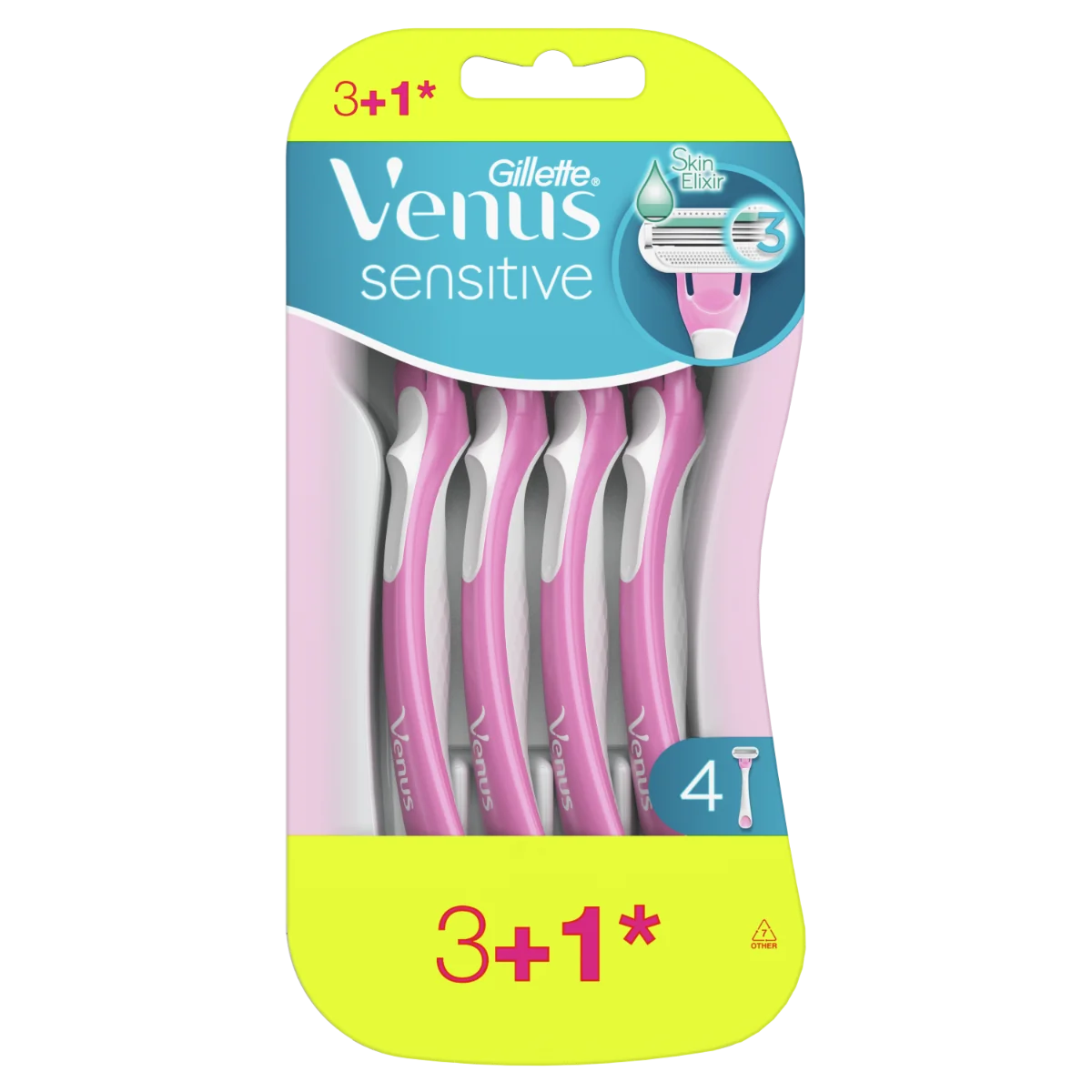 Set aparate de ras de unica folosinta Venus Sensitive, 4 bucati, Gillette