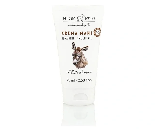 Crema de maini bio hidratanta cu lapte de magarita Delicato d'Asina, 75ml, Florinda