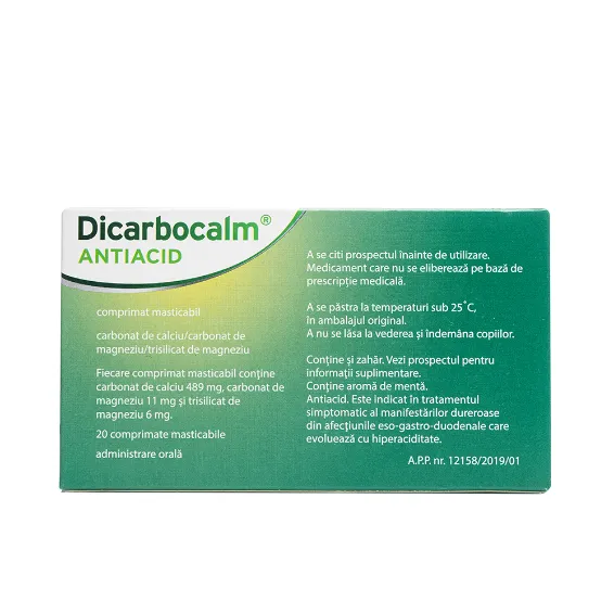 Dicarbocalm Antiacid, 20 comprimate, Sanofi 