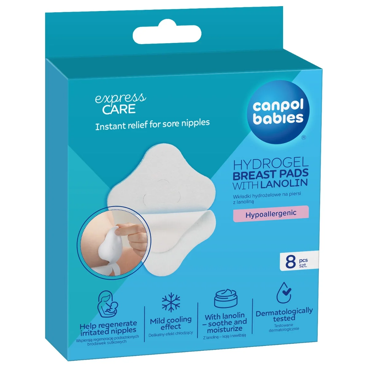 Plasturi cu hidrogel si lanolina pentru mameloane iritate 1/656, 8 bucati, Canpol babies