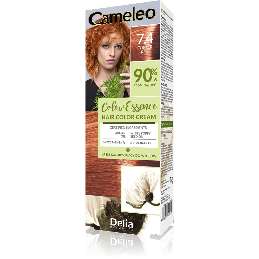 Vopsea de par Cameleo Color Essence 7.4 Copper Red, 75g, Delia Cosmetics