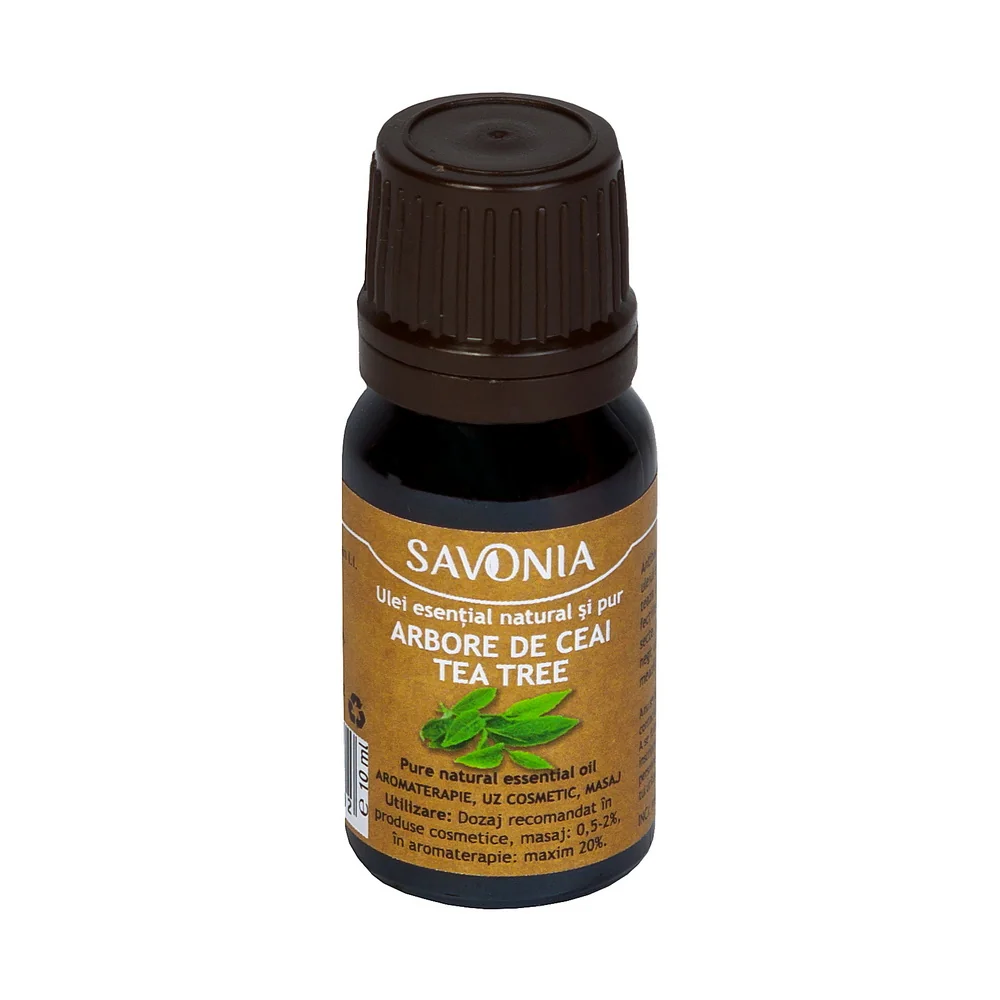 Ulei esential natural si pur de arbore de ceai, 10ml, Savonia