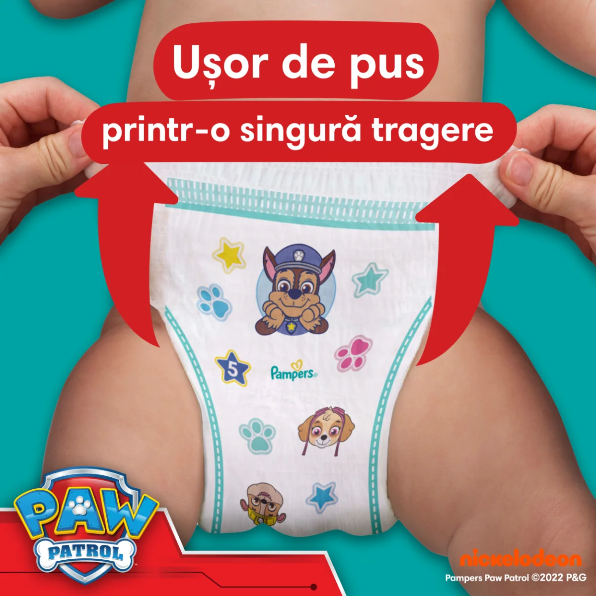 Scutece Pants Patrula Catelusilor Nr.5 pentru 12 - 17 kg, 66 bucati, Pampers