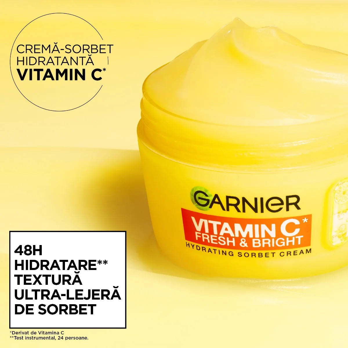 Crema-sorbet hidratanta Vitamina C Fresh & Bright, 85ml, Garnier