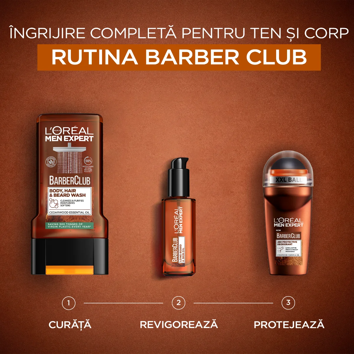 Antiperspirant roll-on Barber Club, 50ml, L'oreal Men Expert