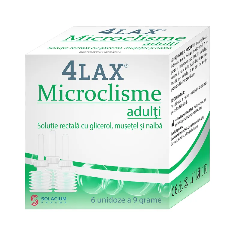 Microclisme pentru adulti 4Lax, 6 unidoze, Solacium