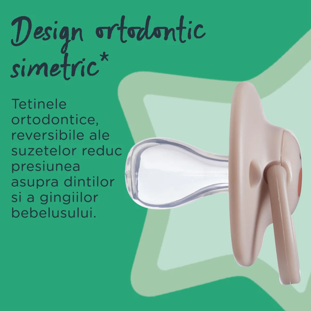 Suzeta ortodontica pentru 6-18 luni Anytime Bej, 2 bucati, Tommee Tippee
