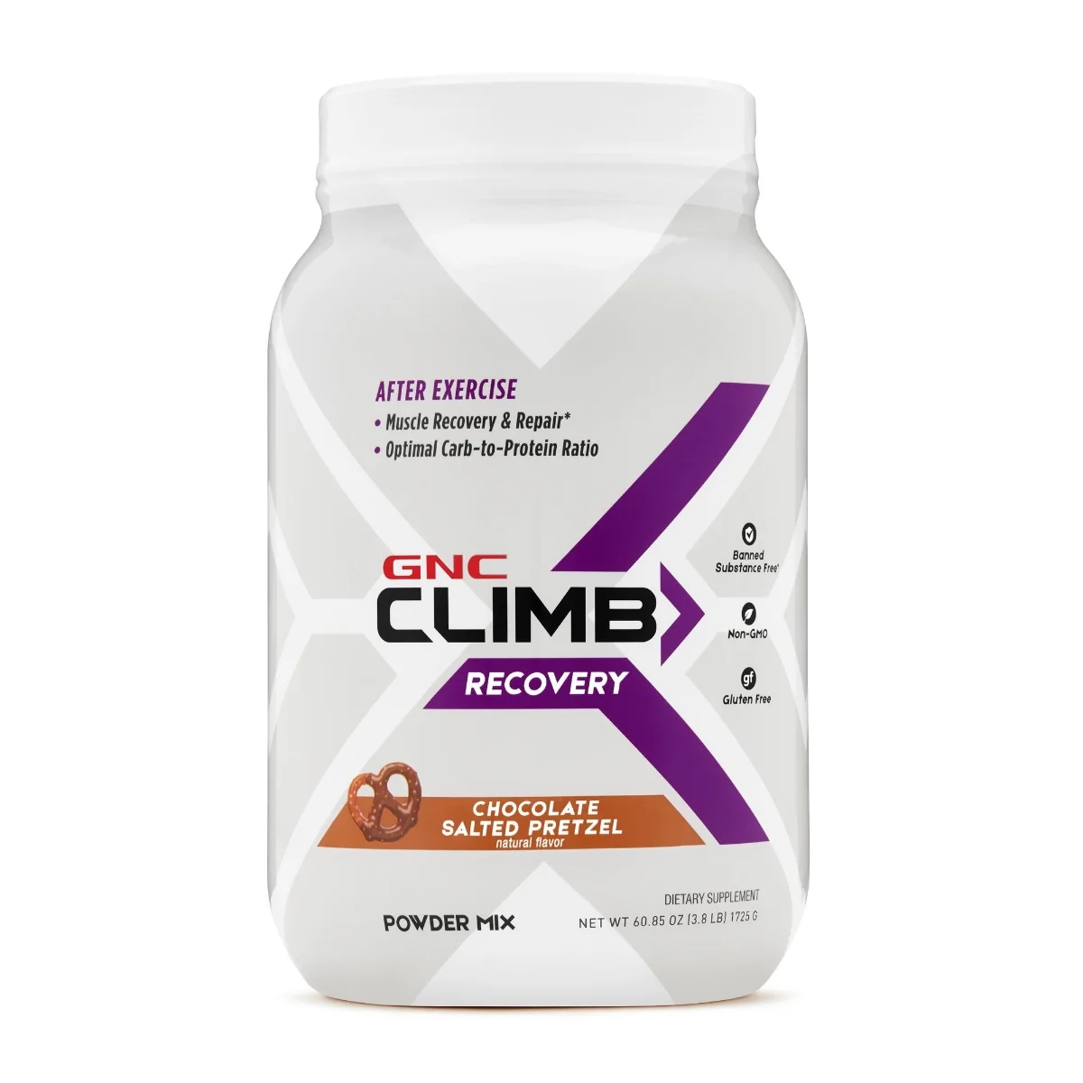 Pudra pentru recuperare cu aroma de ciocolata si covrigei sarati Climb Recovery, 1725g, GNC