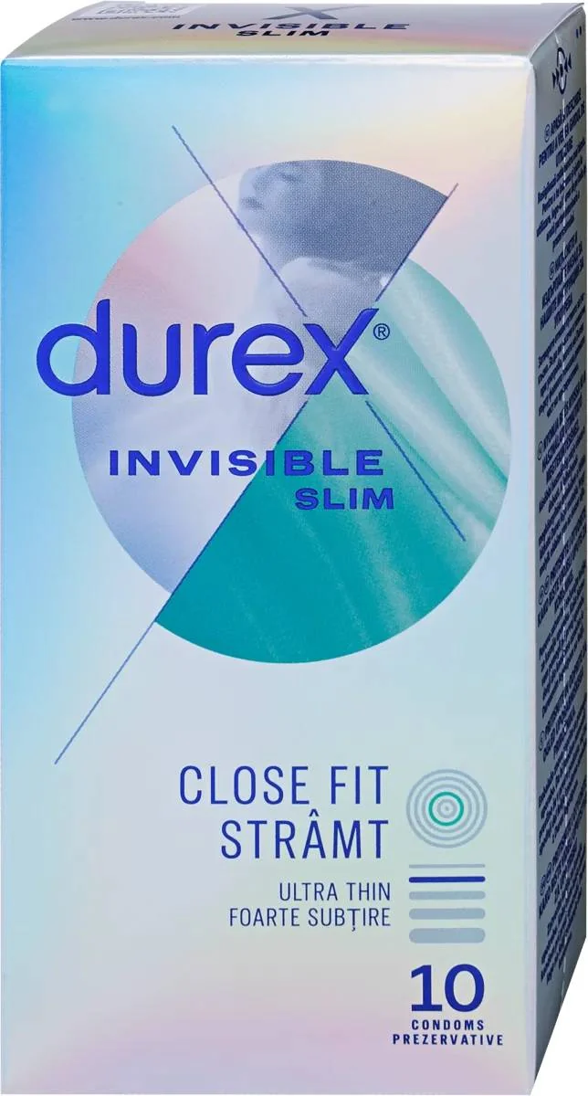 Prezervative Invisible Extra Thin Extra Sensitive, 10 bucati, Durex
