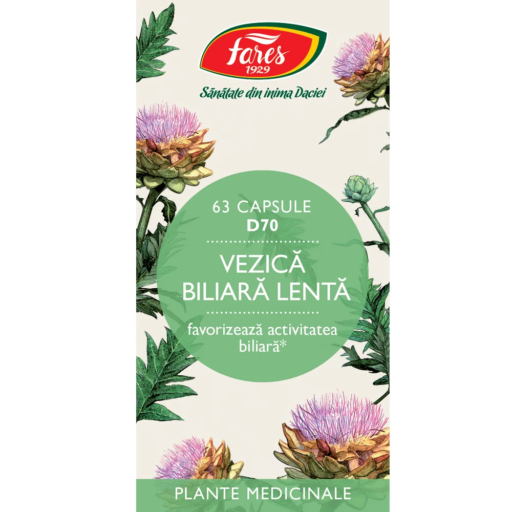 Vezica biliara lenta, 63 capsule, Fares