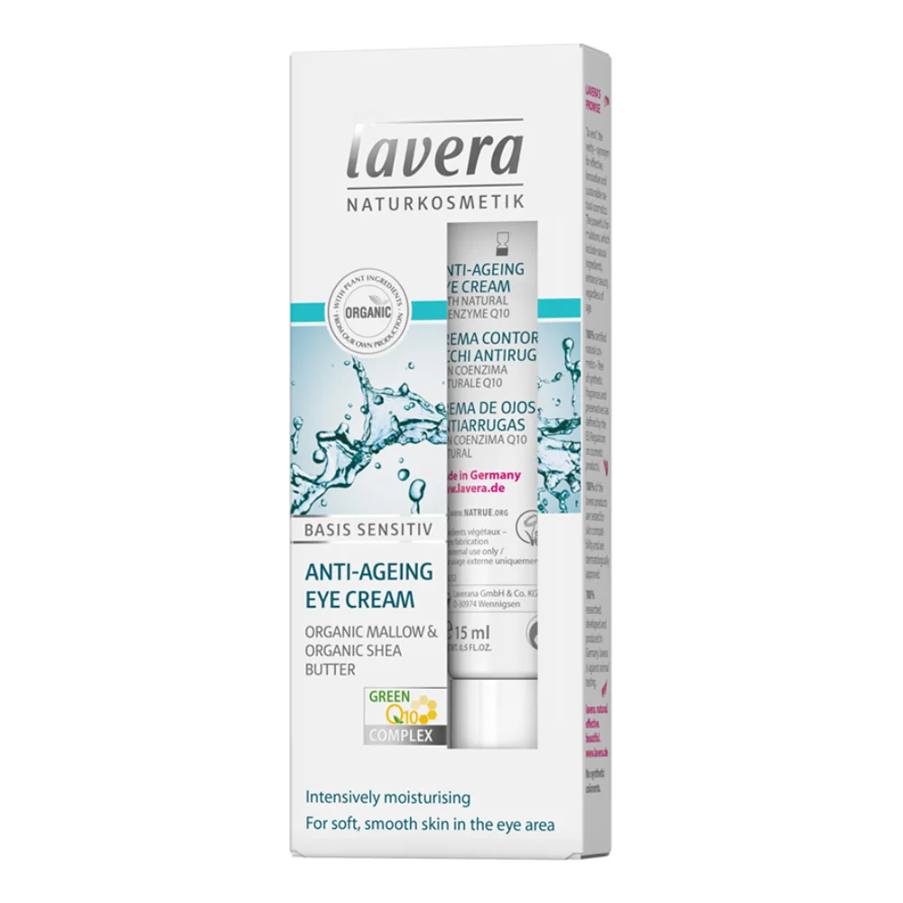 Crema pentru conturul ochilor cu complex antirid coenzima Q10 naturala Basis Sensitiv, 15ml, Lavera