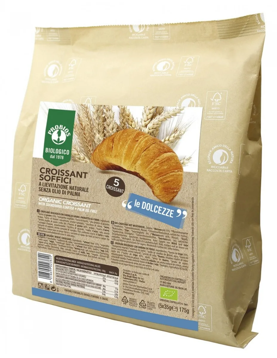 Croissante bio Soffici Croissant, 5 x 35g, Probios