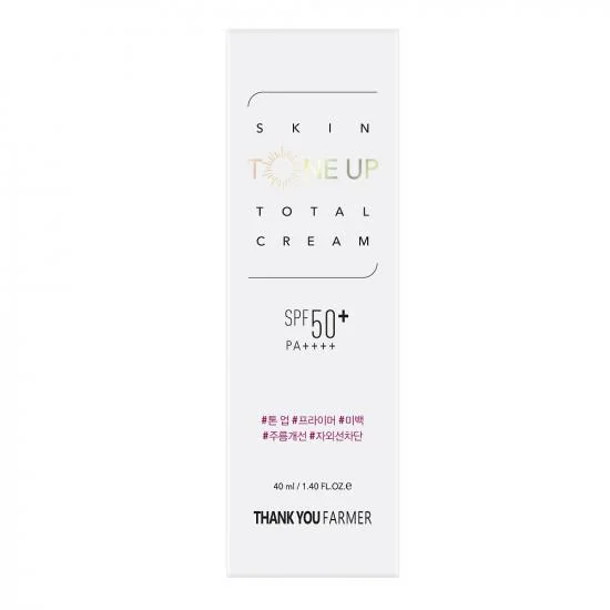 Crema de uniformizare a tenului cu SPF 50+ PA+ Skin Tone Up Total Cream, 40ml, Thank You Farmer
