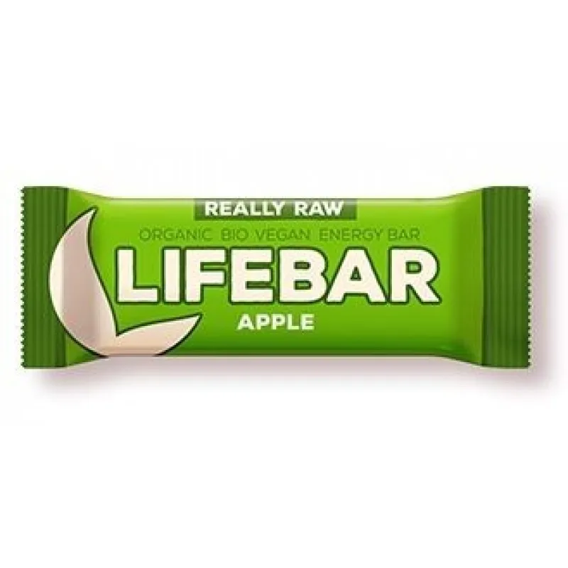 Baton cu mere raw Lifebar Bio, 47g, Lifefood