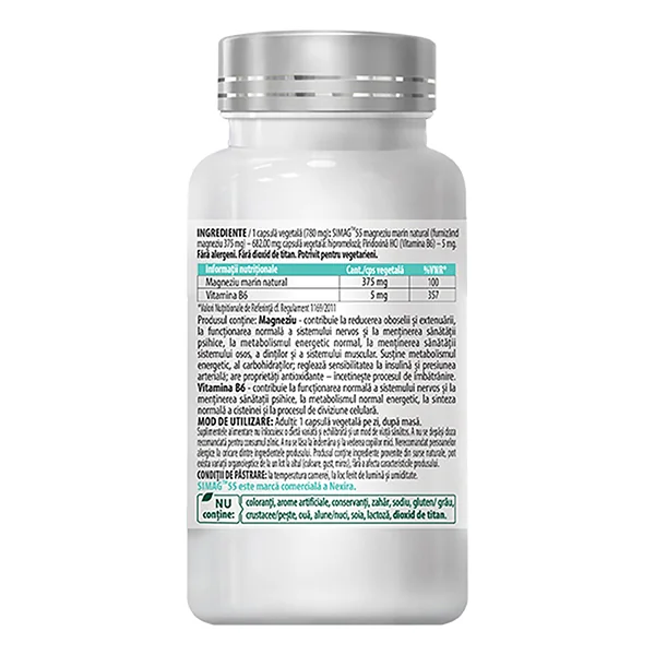 Magneziu 375mg + B6, 30 tablete, Cosmopharm