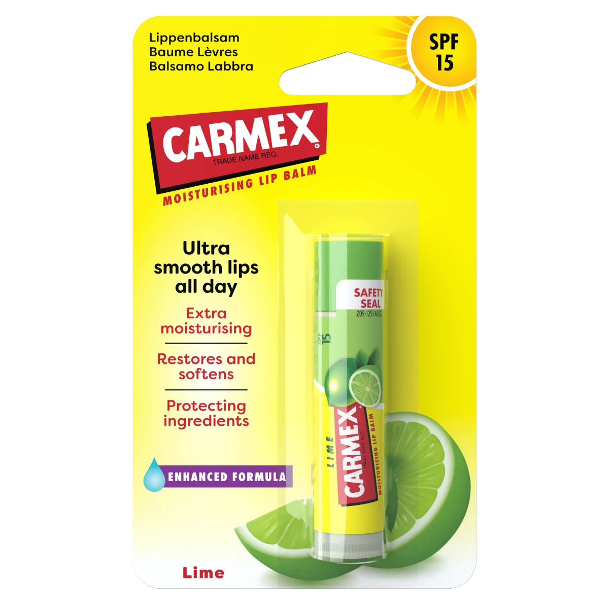Balsam ultra-hidratant pentru buze cu aroma de lime SPF15, 4,25g, Carmex