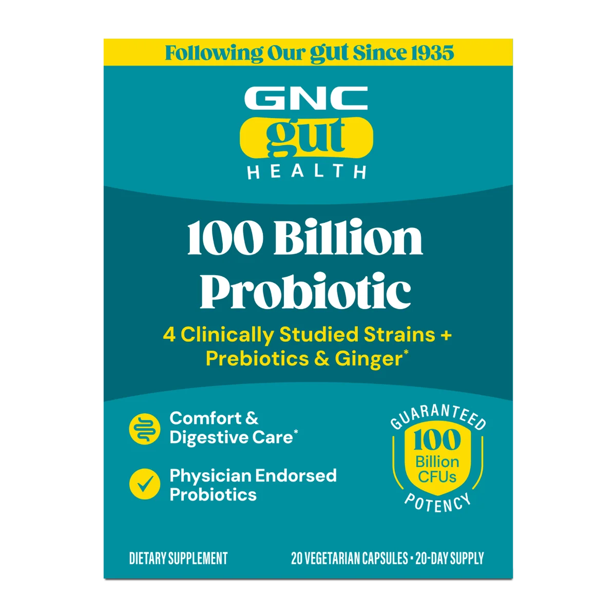 Probiotic Complex Extra Strenght 100 miliarde de culturi vii, 20 capsule, GNC