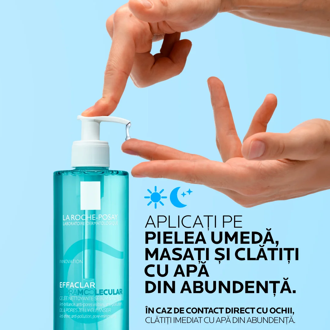 Gel de curatare pentru excesul de sebum si porii vizibili Effaclar Supramolecular, 400ml, La Roche-Posay