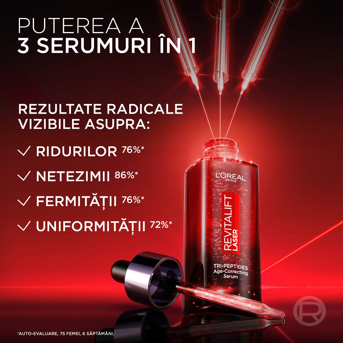 Serum antirid cu Tri-Peptide Revitalift Laser, 30ml, L'Oreal Paris