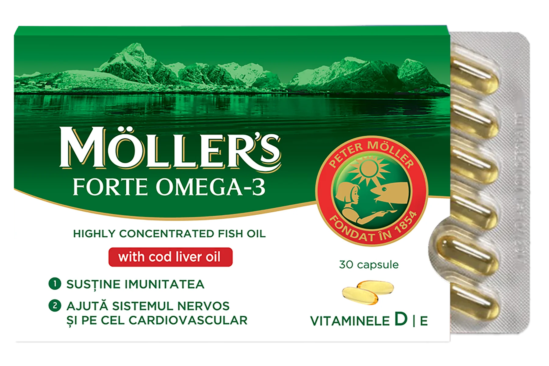 Omega 3 Forte, 150 capsule, Moller's