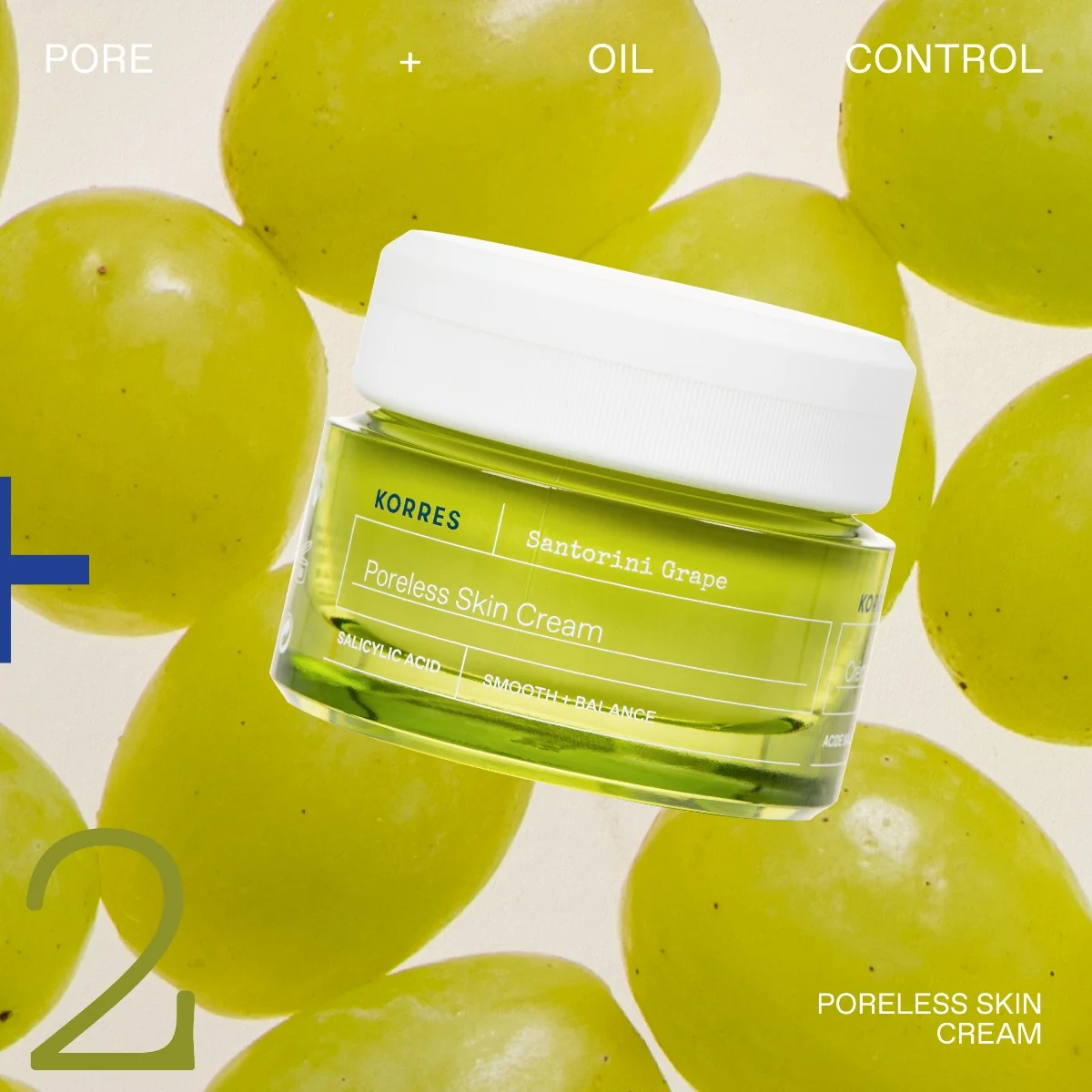 Crema pentru estomparea porilor Poreless Skin Cream Santorini Grape, 40ml, Korres