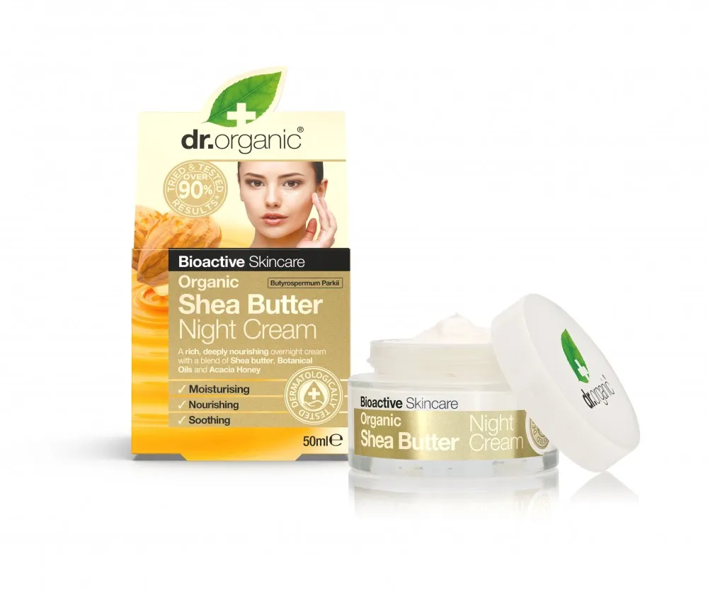 Dr.Organic Shea Butter Crema de noapte, 50ml