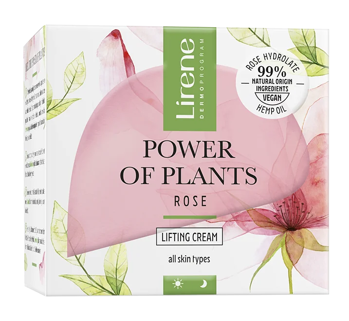 Crema cu efect de lifting pentru zi si noapte Trandafir Power Of Plants, 50ml, Lirene