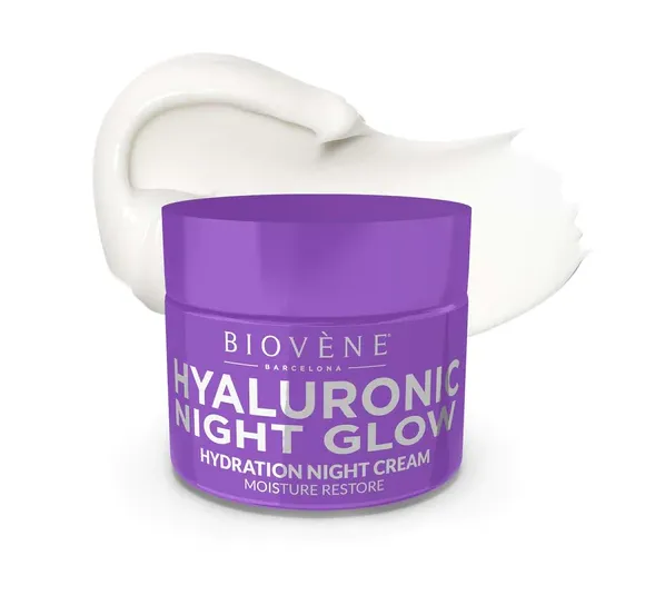Crema hidratanta de noapte Hyaluronic Night Glow, 50ml, Biovene 