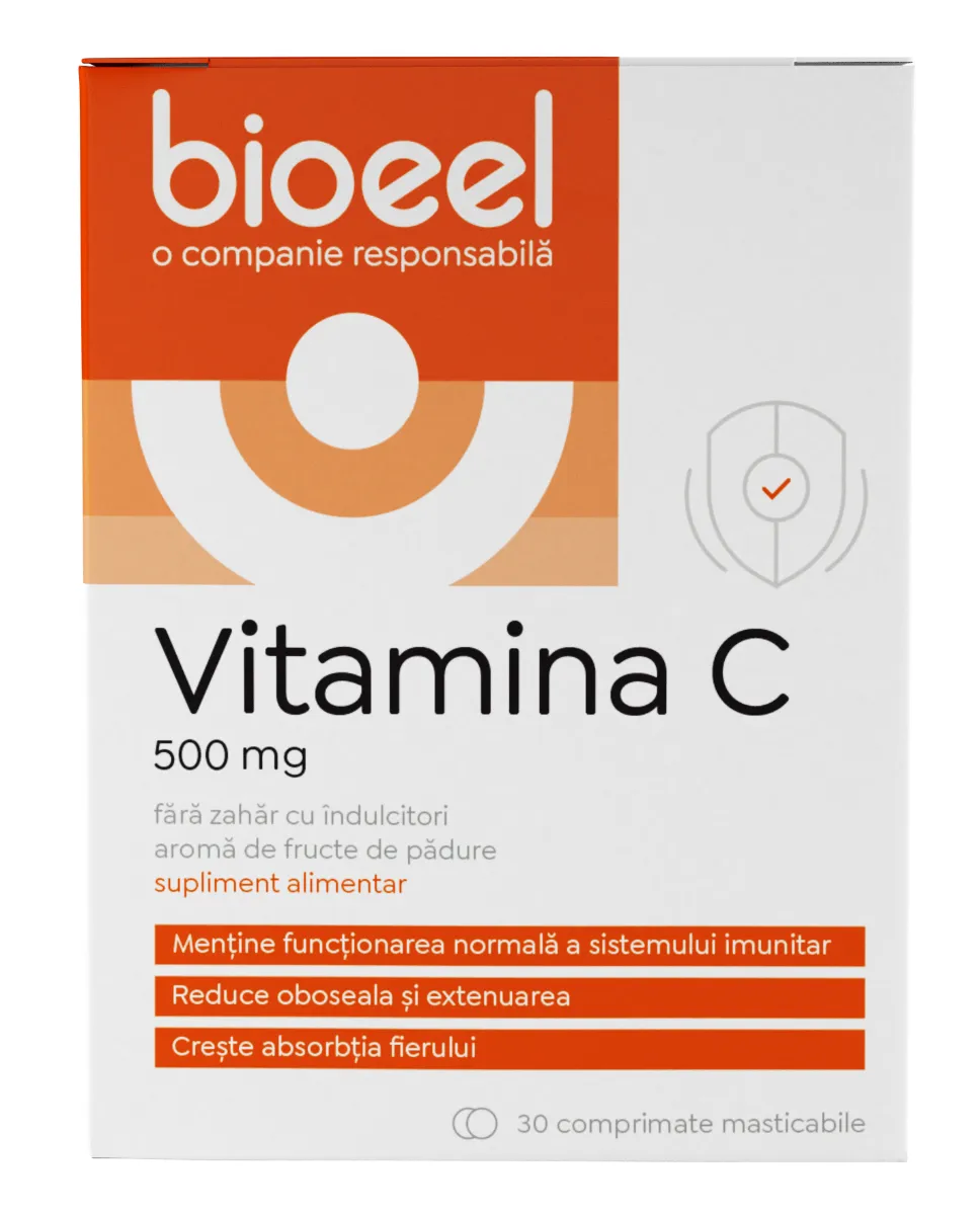 Vitamina C 500mg, 30 comprimate masticabile, Bioeel