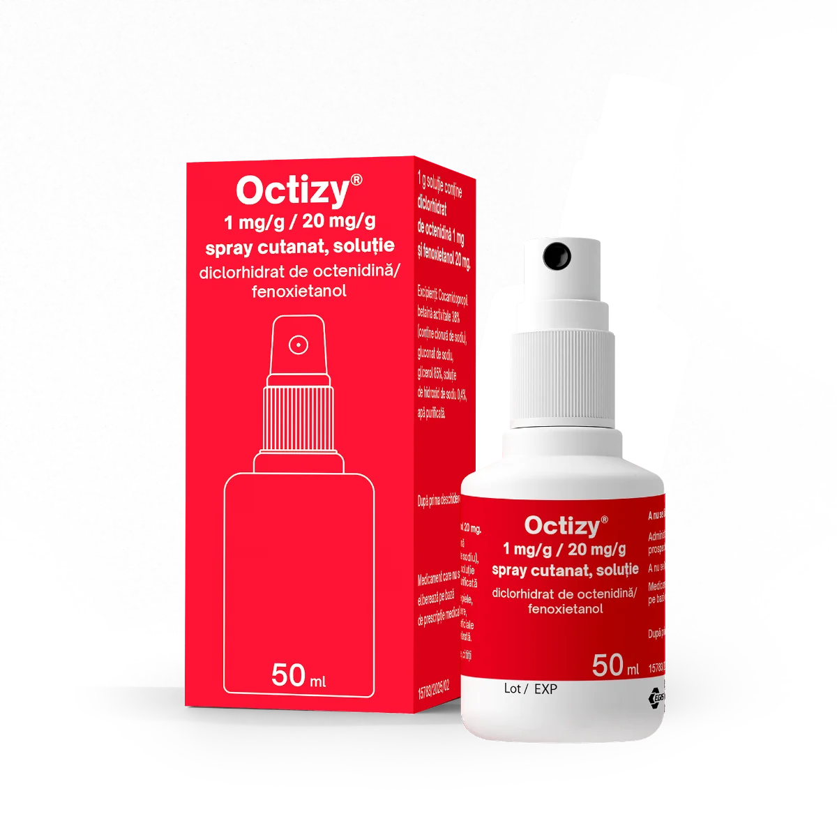 Spray antiseptic Octizy 1mg/g + 20mg/g, 50ml, Egis Pharmaceuticals