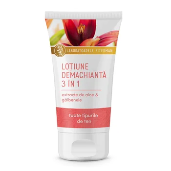 Lotiune demachianta 3 in 1 cu extract de aloe si galbenele, 150ml, Fiterman