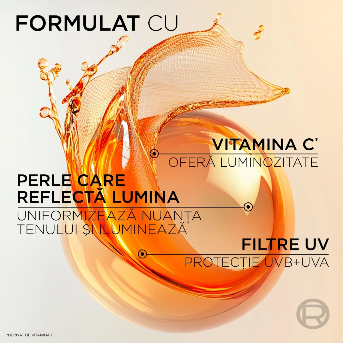 Fluid colorat cu factor de protectie solara SPF30 Revitalift Vitamin C Tinted Glow, 40ml, L'Oreal Paris