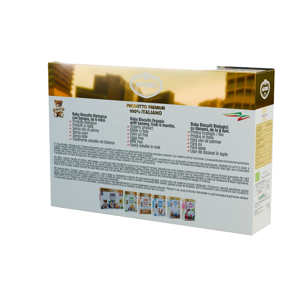 Biscuiti cu banane 6 luni+, 2 x 125g, Adoro Bimbi