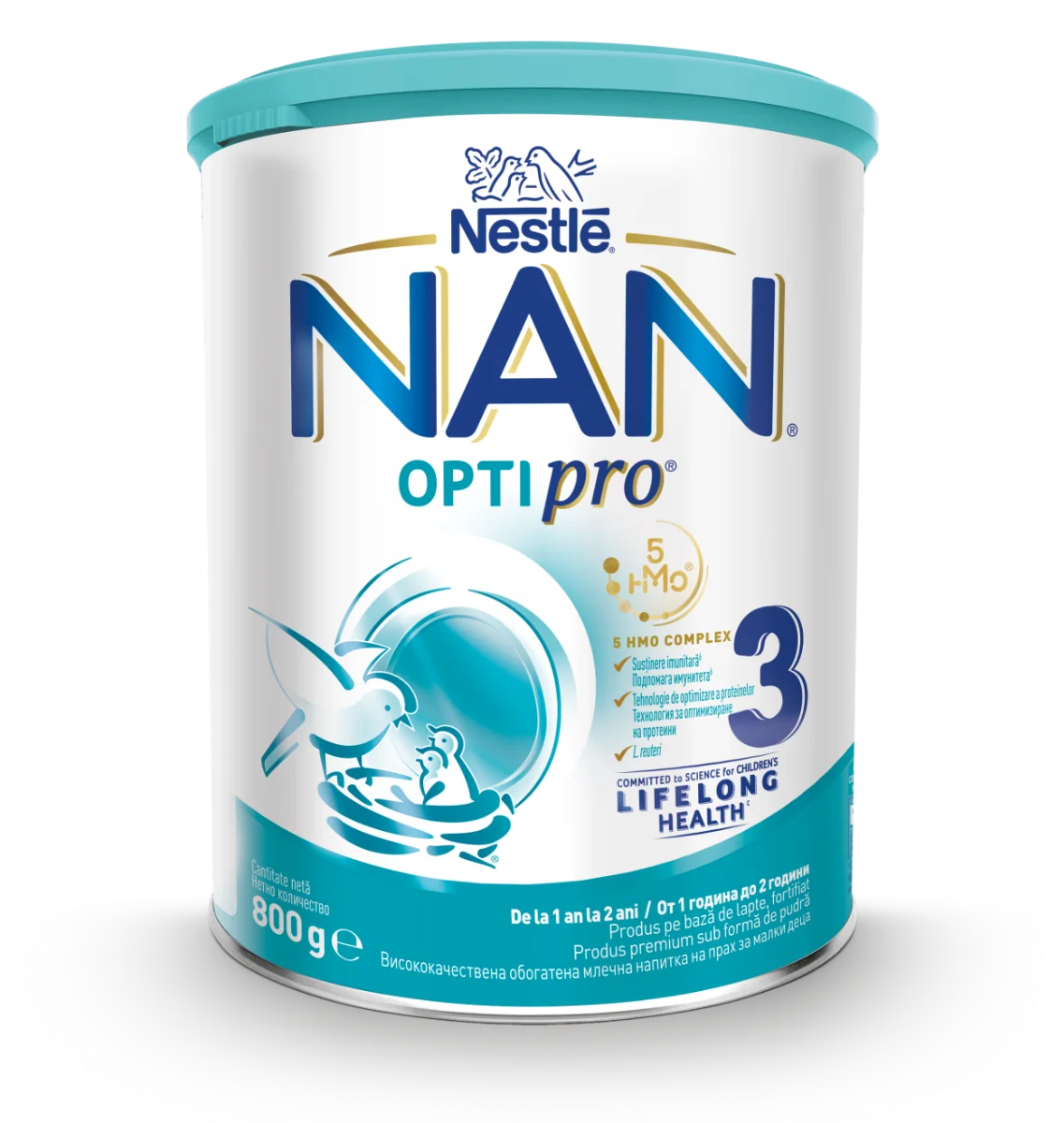 Lapte praf Nan 3 Optipro HMO +12 luni, 800g, Nestle