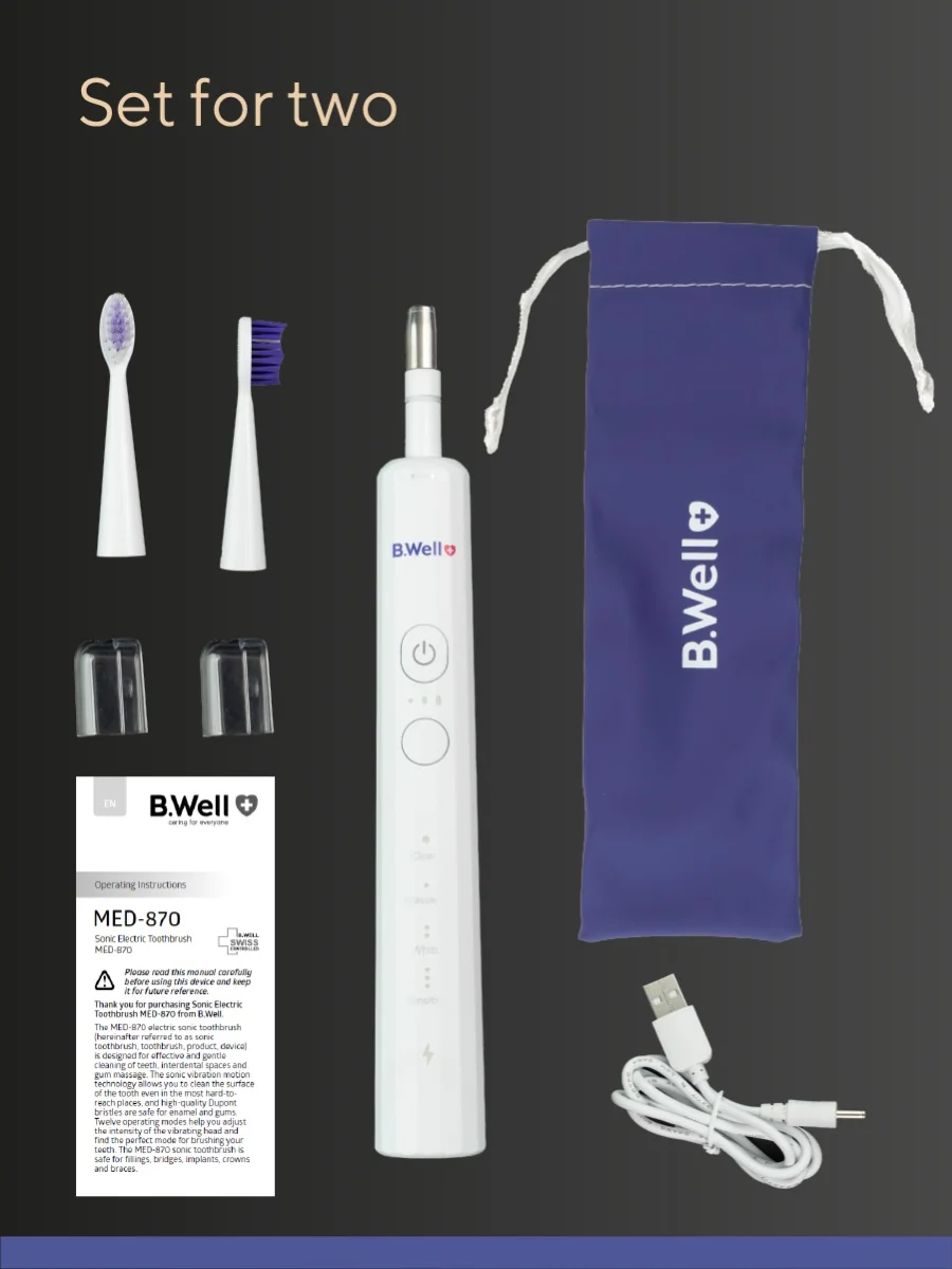 Periuta de dinti electrica MED-870 Alba, 1 bucata, B.Well