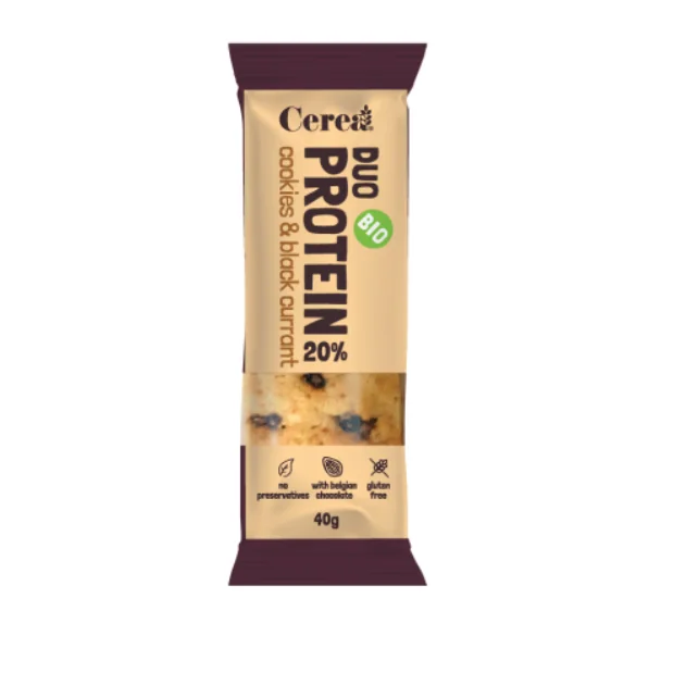 Baton proteic Bio Cookie si Coacaze Duo Protein, 40g, Cerea