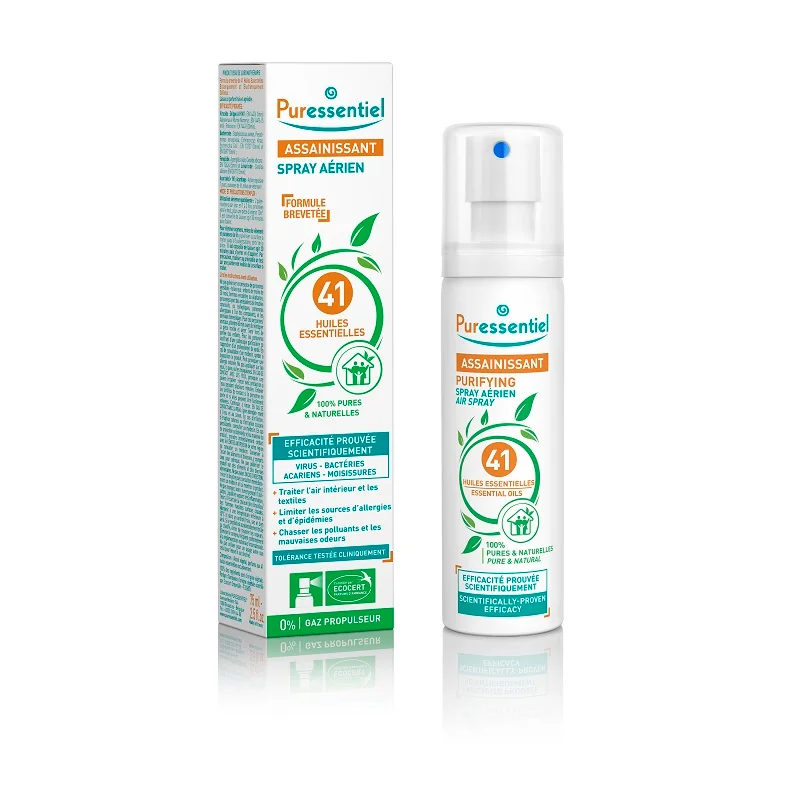 Pulverizator de purificare a aerului cu 41 uleiuri esentiale, 75ml, Puressentiel